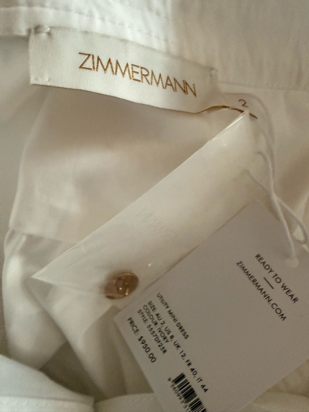 Zimmermann Belted Long Sleeve Cotton Utility Minidress - Picture 11 of 11